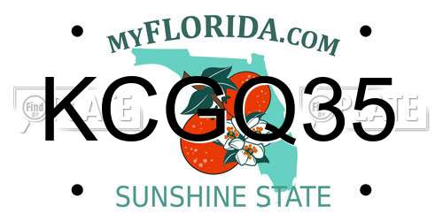 KCGQ35 Florida License Plate