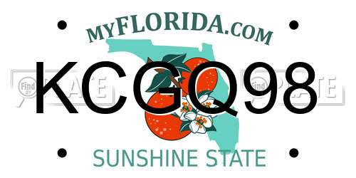 KCGQ98 Florida License Plate