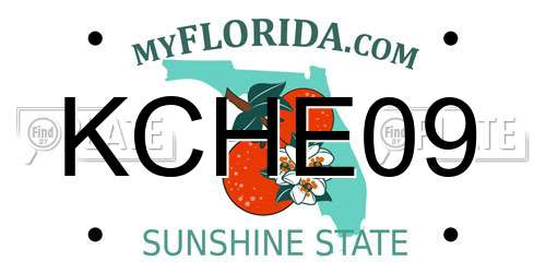 KCHE09 Florida License Plate