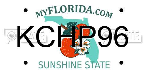 KCHP96 Florida License Plate