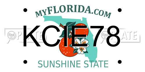 KCIE78 Florida License Plate