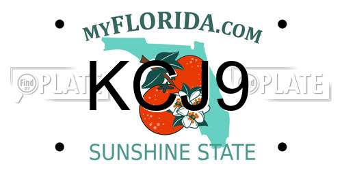 KCJ9 Florida License Plate