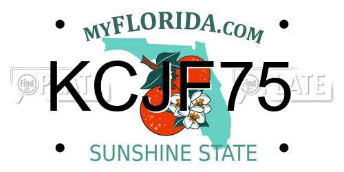 KCJF75 Florida License Plate