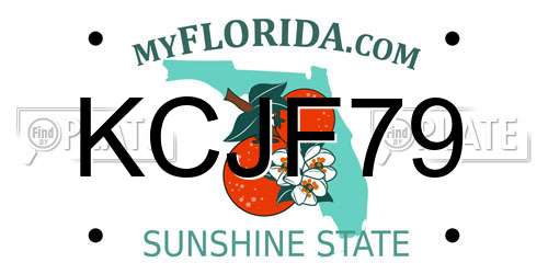 KCJF79 Florida License Plate