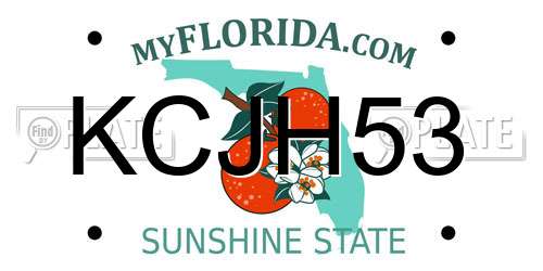 KCJH53 Florida License Plate