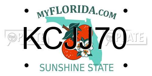 KCJJ70 Florida License Plate
