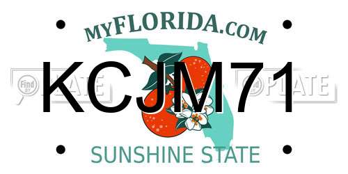 KCJM71 Florida License Plate