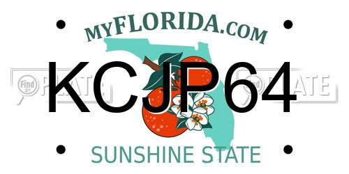 KCJP64 Florida License Plate