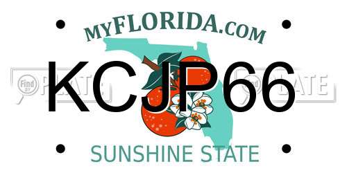 KCJP66 Florida License Plate