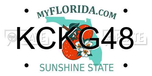 KCKG48 Florida License Plate