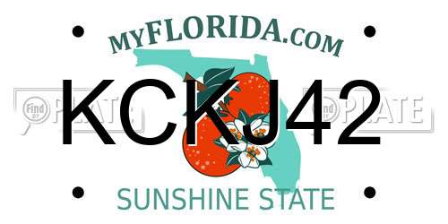 KCKJ42 Florida License Plate