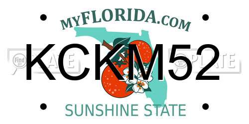 KCKM52 Florida License Plate