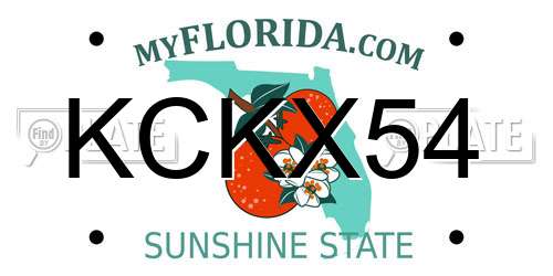 KCKX54 Florida License Plate