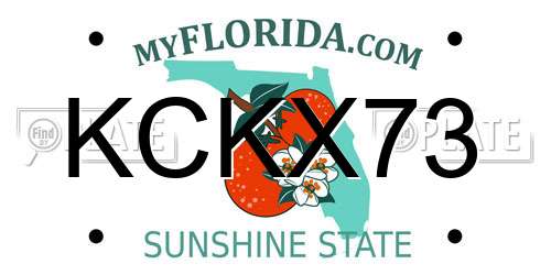 KCKX73 Florida License Plate