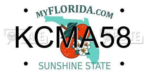 KCMA58 Florida License Plate