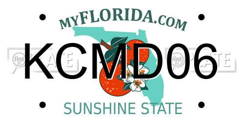 KCMD06 Florida License Plate