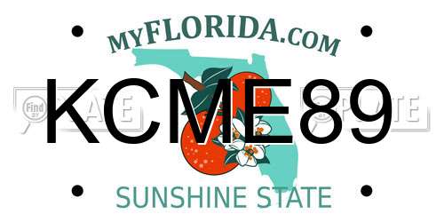 KCME89 Florida License Plate