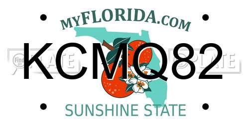KCMQ82 Florida License Plate