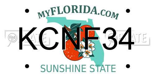 KCNF34 Florida License Plate