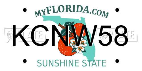 KCNW58 Florida License Plate