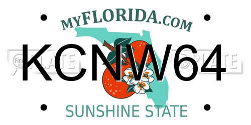 KCNW64 Florida License Plate