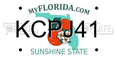 KCPJ41 Florida License Plate
