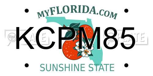 KCPM85 Florida License Plate