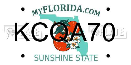 KCQA70 Florida License Plate