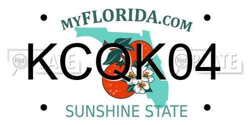 KCQK04 Florida License Plate