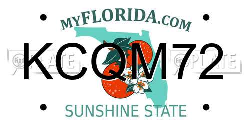 KCQM72 Florida License Plate
