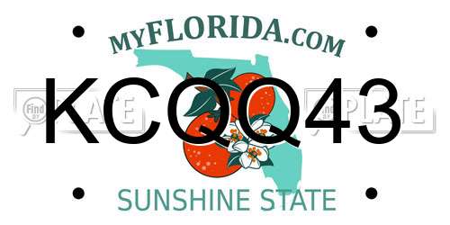KCQQ43 Florida License Plate