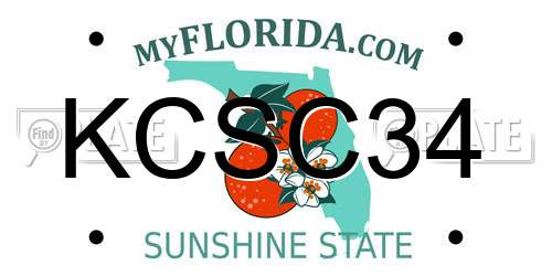 KCSC34 Florida License Plate