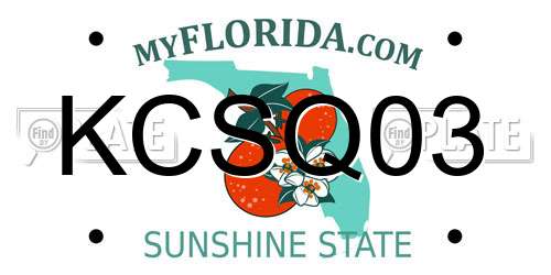 KCSQ03 Florida License Plate