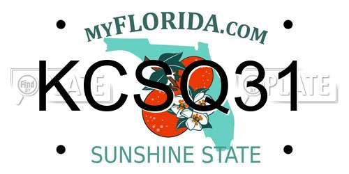 KCSQ31 Florida License Plate