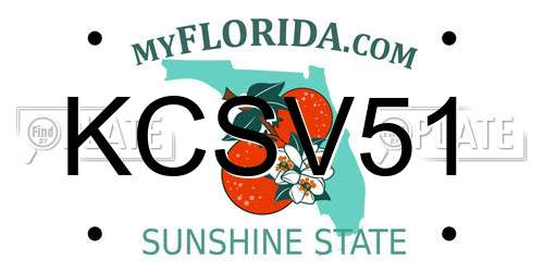 KCSV51 Florida License Plate