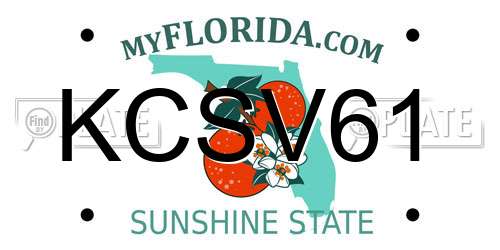 KCSV61 Florida License Plate