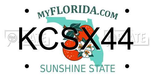 KCSX44 Florida License Plate