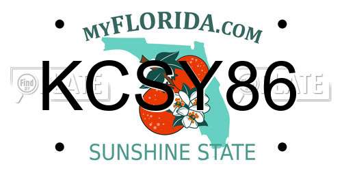 KCSY86 Florida License Plate