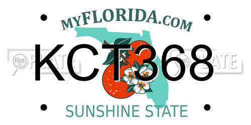 KCT368 Florida License Plate