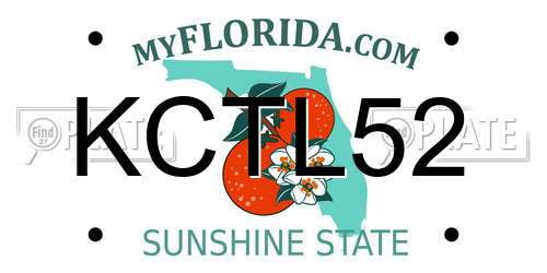 KCTL52 Florida License Plate