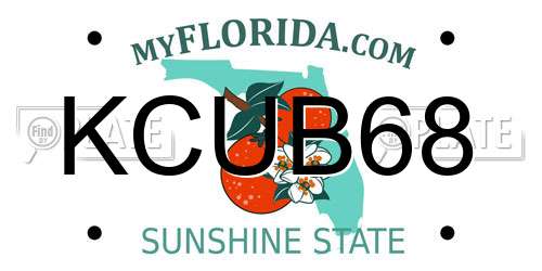 KCUB68 Florida License Plate