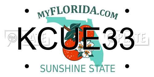 KCUE33 Florida License Plate