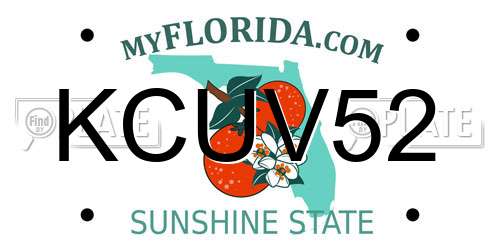 KCUV52 Florida License Plate