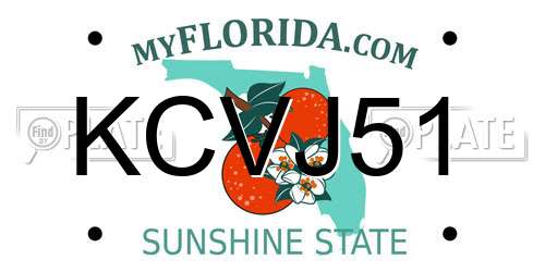 KCVJ51 Florida License Plate