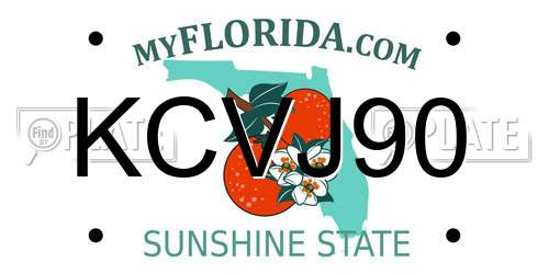 KCVJ90 Florida License Plate