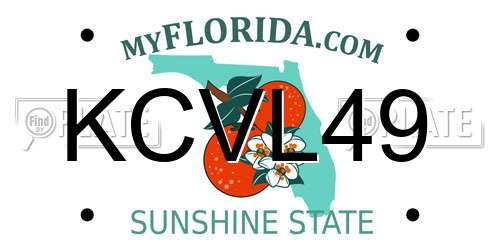 KCVL49 Florida License Plate