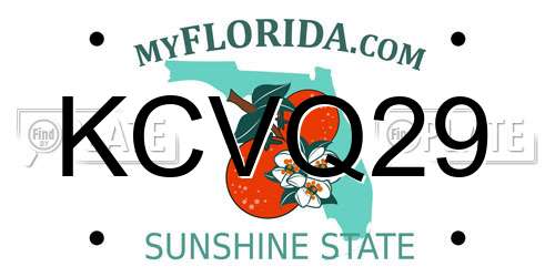 KCVQ29 Florida License Plate