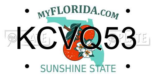 KCVQ53 Florida License Plate