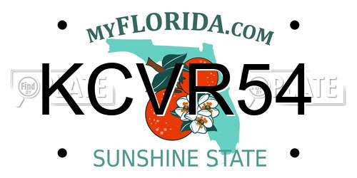 KCVR54 Florida License Plate