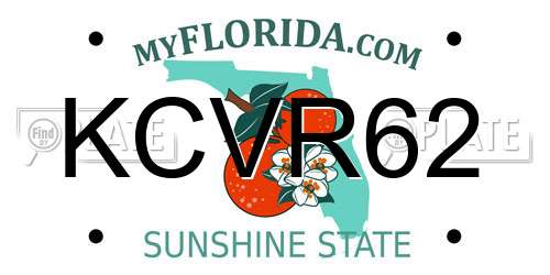 KCVR62 Florida License Plate